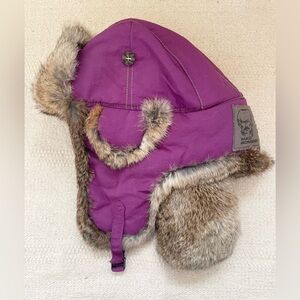 Mad Bomber Women’s Rabbit Fur Purple Trapper Winter Hat Size L